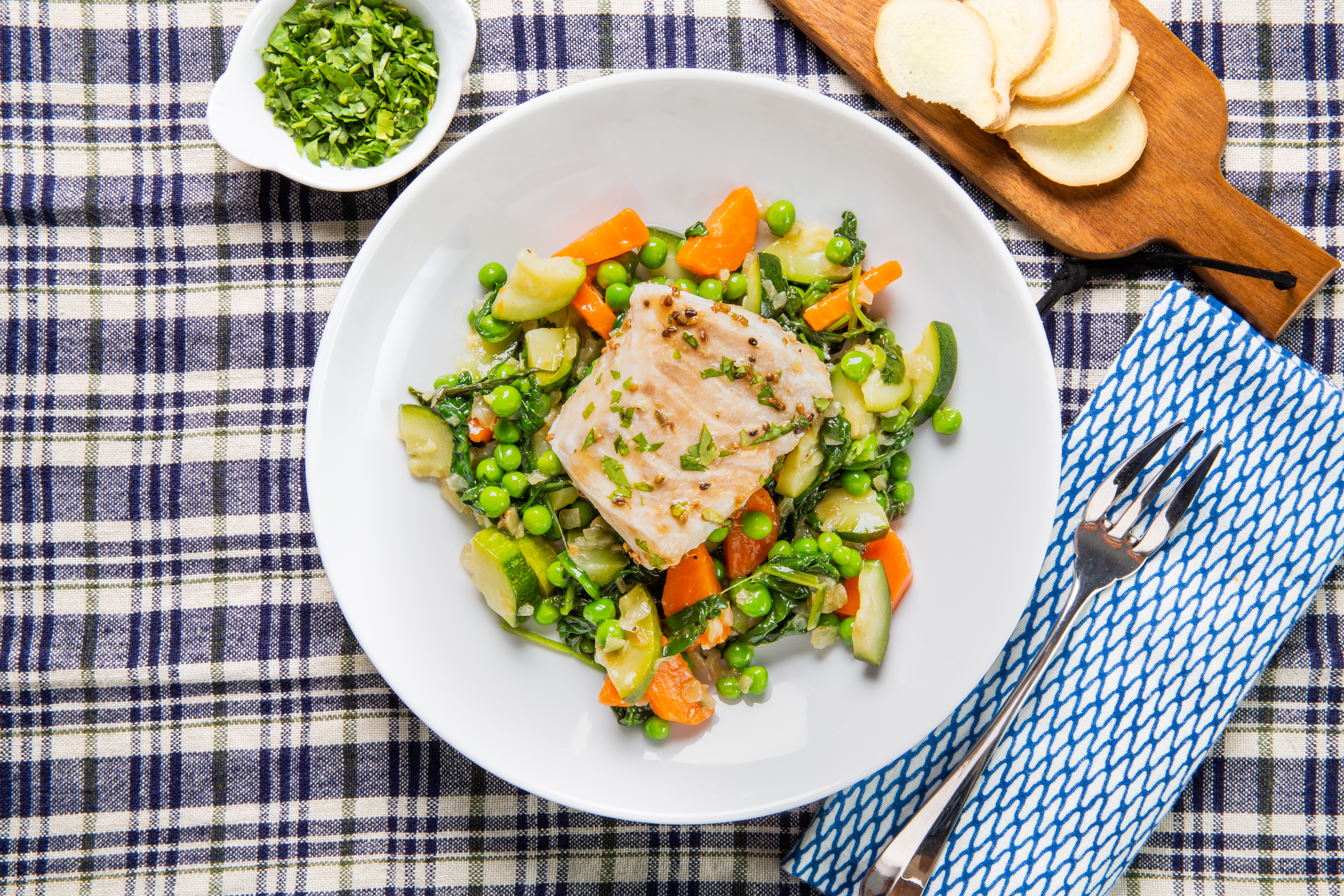 Cod with chimichurri sauce