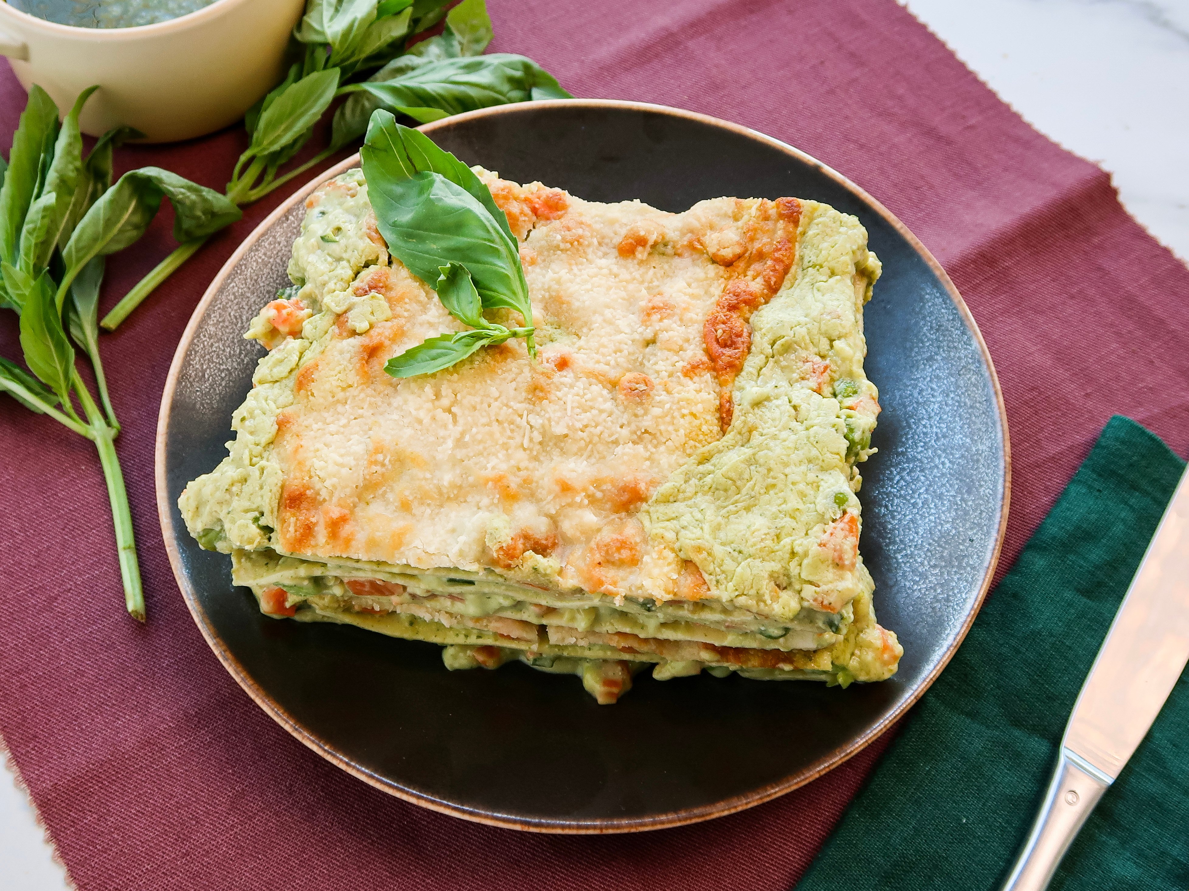 green pesto lasagna