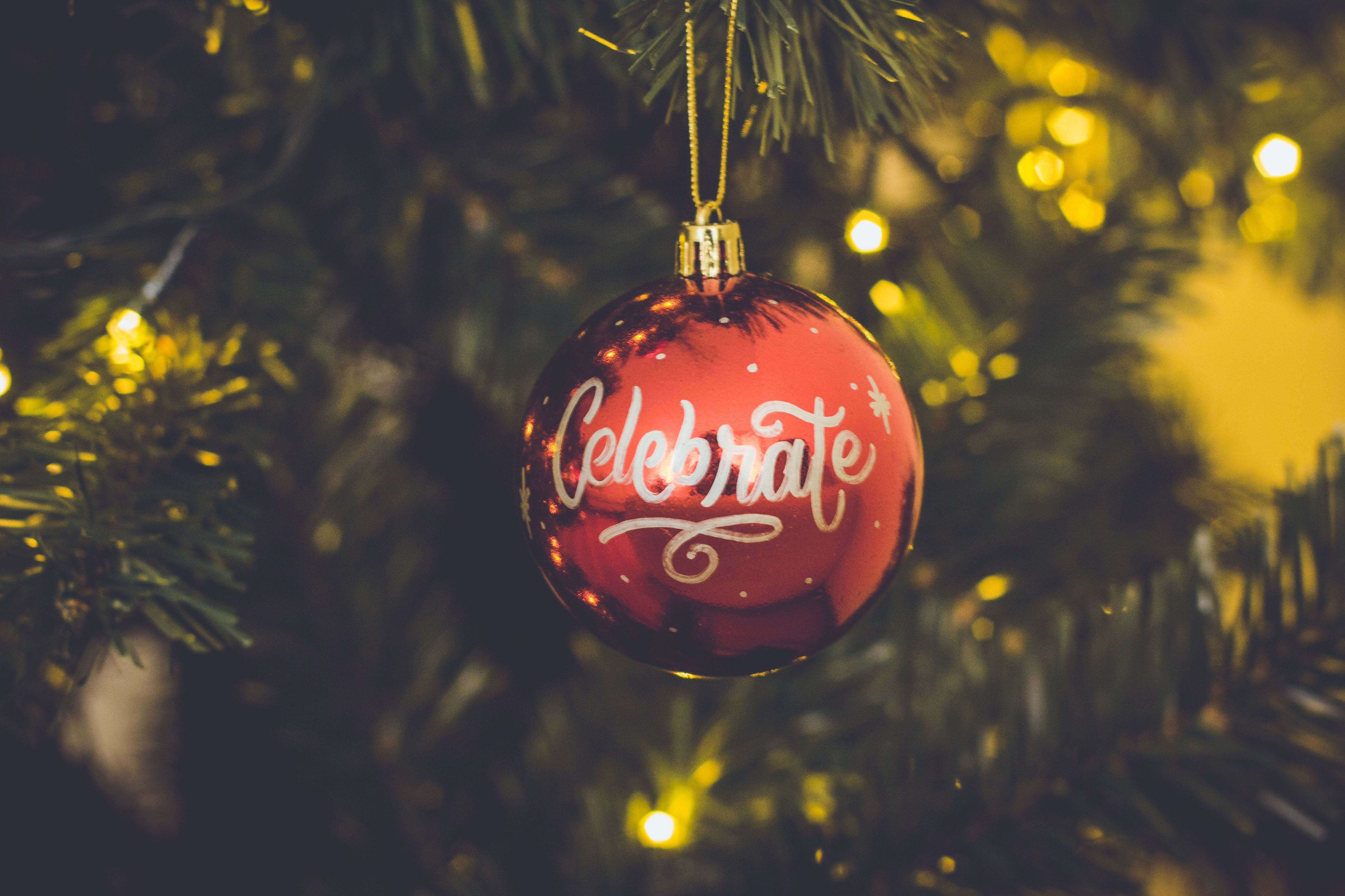 A Christmas bauble with 